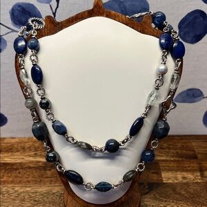 David Yurman Ultramarine lapis and quatrefoil necklace